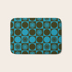 Retro Checkered Pattern (Muted Blue / Dark Green) Bath Mat Gallery Image 1