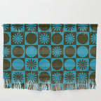 Retro Checkered Pattern (Muted Blue / Dark Green) Wall Hanging Gallery Image 1