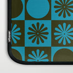Retro Checkered Pattern (Muted Blue / Dark Green) Laptop Sleeve Gallery Image 3