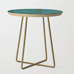 Retro Checkered Pattern (Muted Blue / Dark Green) Side Table Gallery Image 1