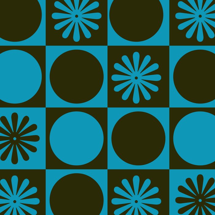 Retro Checkered Pattern (Muted Blue / Dark Green) Coffee Mug Gallery Image 2