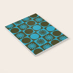 Retro Checkered Pattern (Muted Blue / Dark Green) Notebook Gallery Image 3