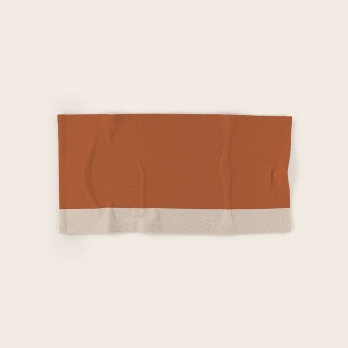 Minimalist Solid Color Block in Clay and Putty Bath Towel Gallery Image 1
