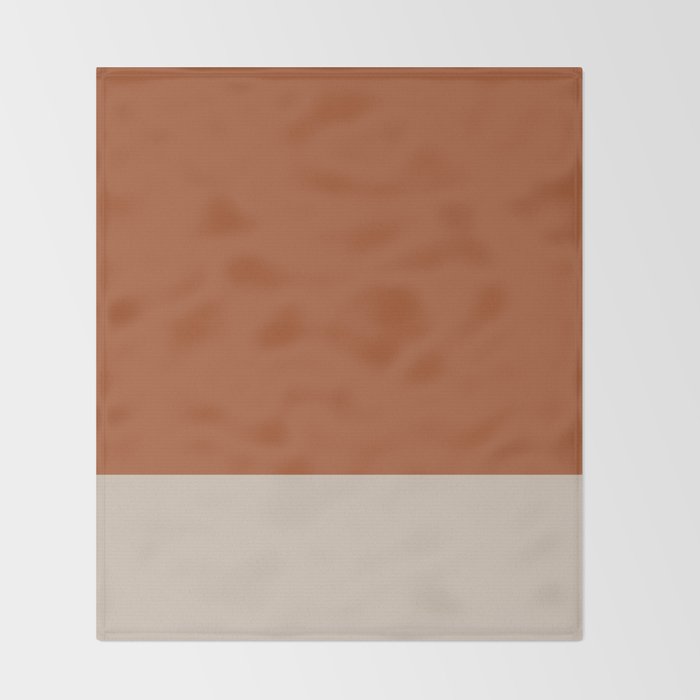 Minimalist Solid Color Block in Clay and Putty Throw Blanket Gallery Image 2