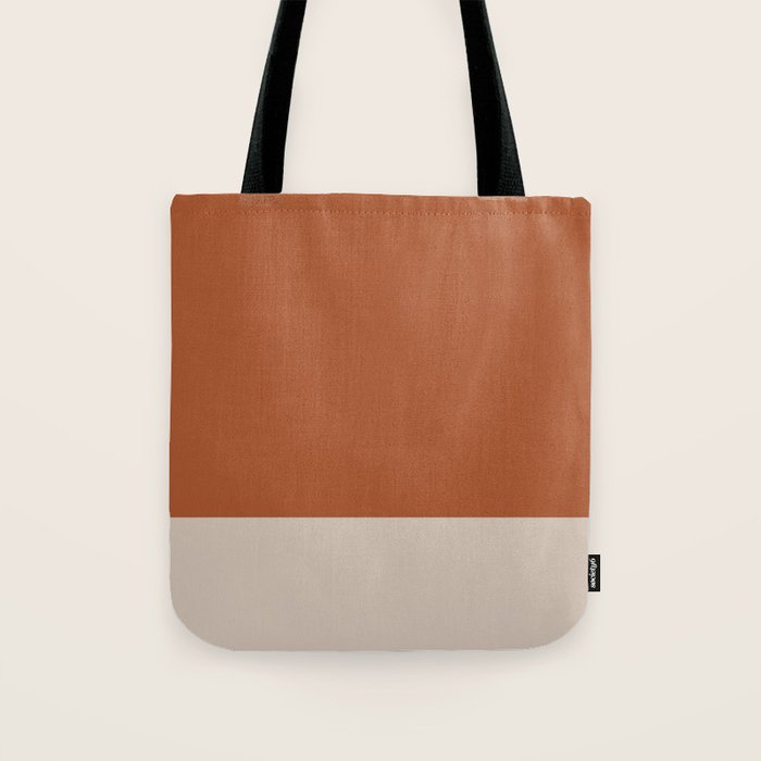 Minimalist Solid Color Block in Clay and Putty Tote Bag Gallery Image 1