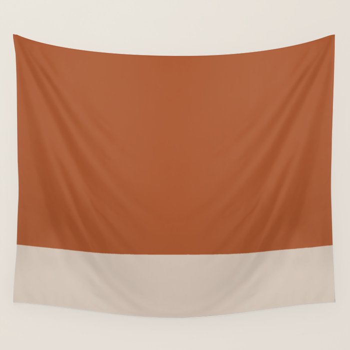 Minimalist Solid Color Block in Clay and Putty Wall Tapestry Gallery Image 4