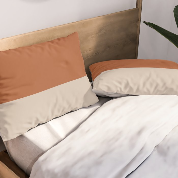 Minimalist Solid Color Block in Clay and Putty Pillow Sham Gallery Image 2