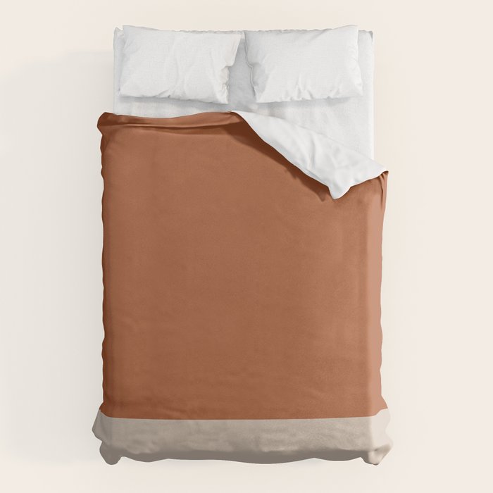 Minimalist Solid Color Block in Clay and Putty Duvet Cover Gallery Image 6