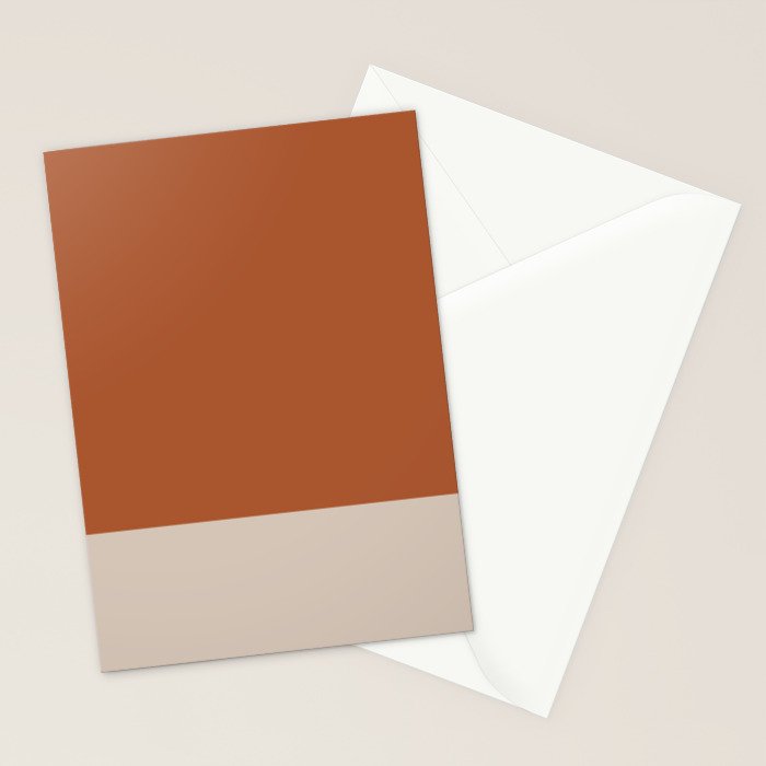 Minimalist Solid Color Block in Clay and Putty Stationery Card Gallery Image 2