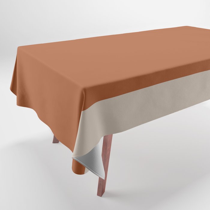 Minimalist Solid Color Block in Clay and Putty Tablecloth Gallery Image 1