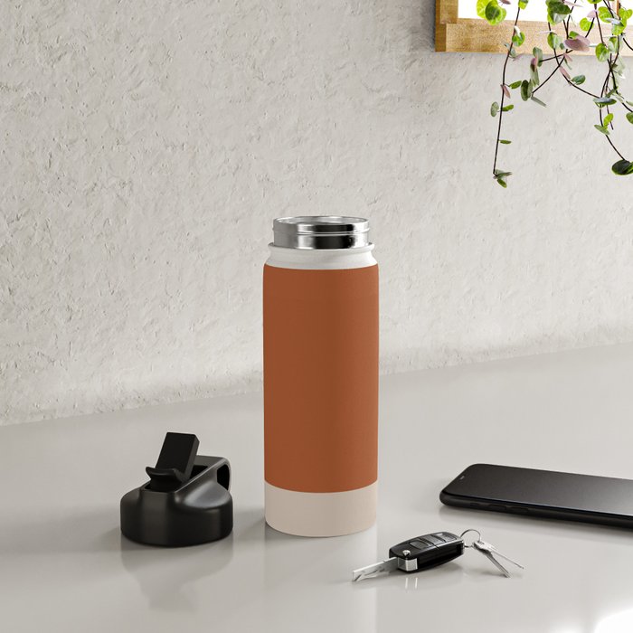 Minimalist Solid Color Block in Clay and Putty Water Bottle Gallery Image 4