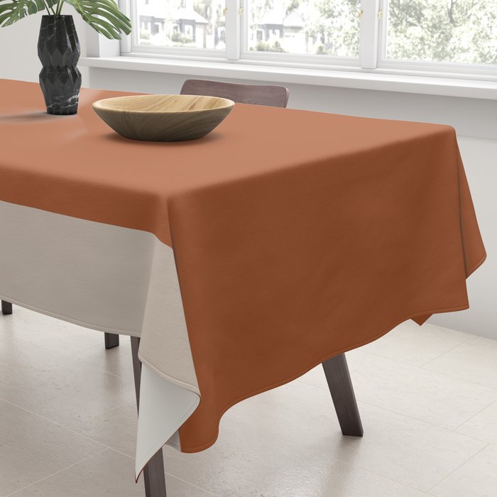Minimalist Solid Color Block in Clay and Putty Tablecloth Gallery Image 3
