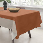 Minimalist Solid Color Block in Clay and Putty Tablecloth Gallery Image 3