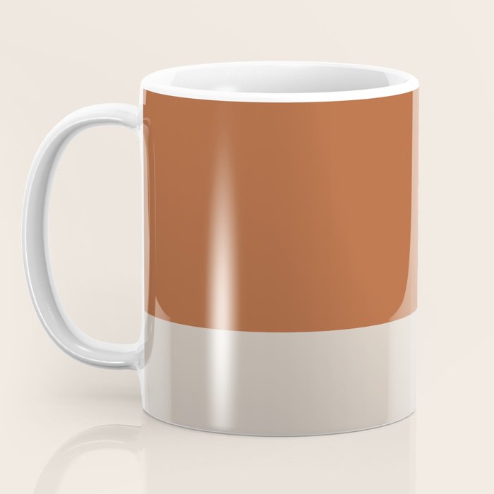 Minimalist Solid Color Block in Clay and Putty Coffee Mug Gallery Image 3