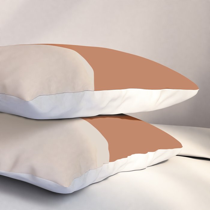 Minimalist Solid Color Block in Clay and Putty Pillow Sham Gallery Image 3