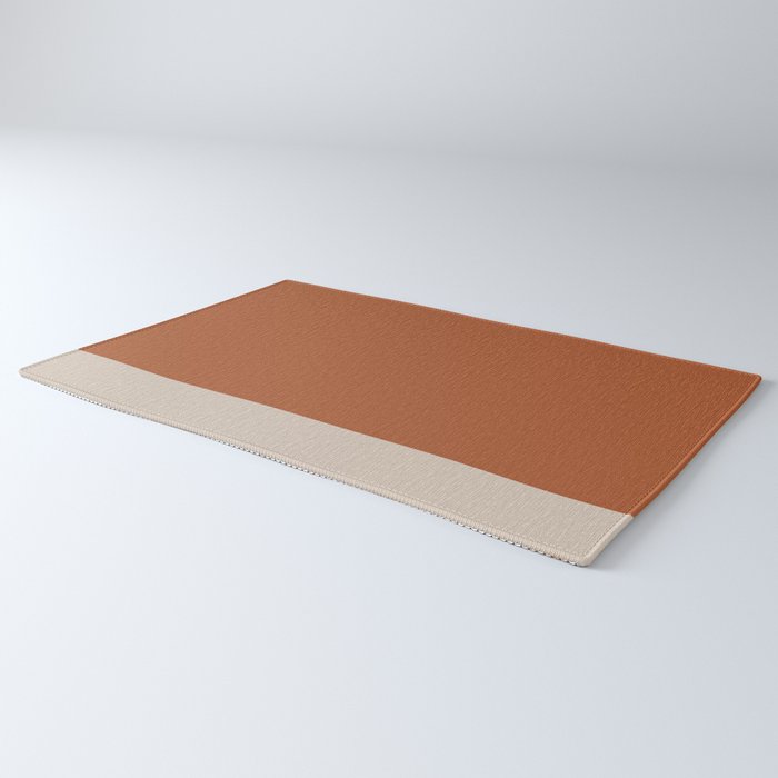 Minimalist Solid Color Block in Clay and Putty Rug Gallery Image 3