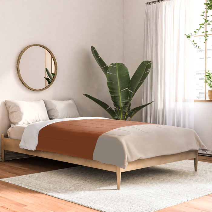 Minimalist Solid Color Block in Clay and Putty Comforter Gallery Image 2