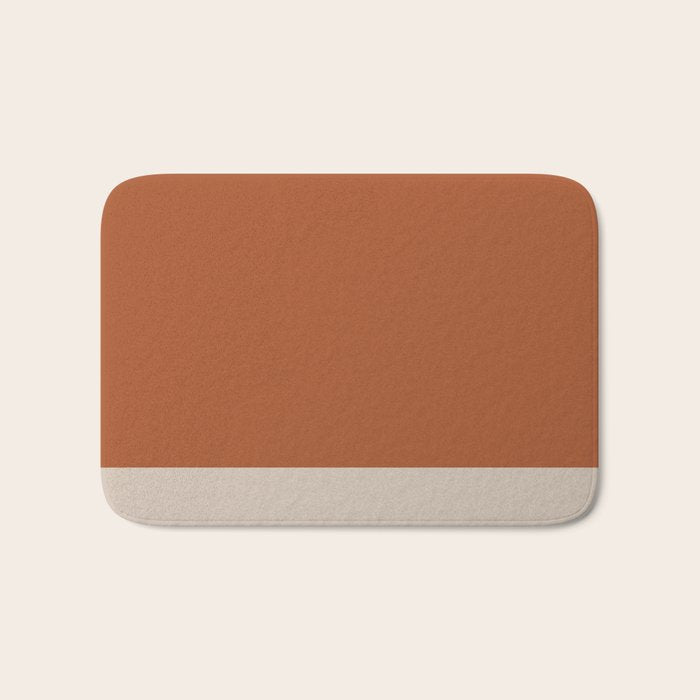 Minimalist Solid Color Block in Clay and Putty Bath Mat Gallery Image 1