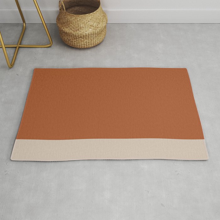 Minimalist Solid Color Block in Clay and Putty Rug Gallery Image 1
