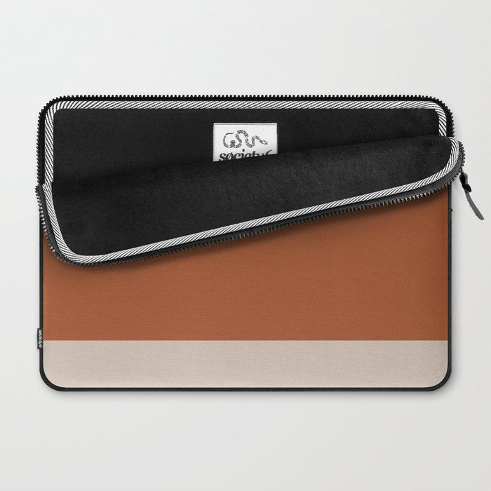 Minimalist Solid Color Block in Clay and Putty Laptop Sleeve Gallery Image 2