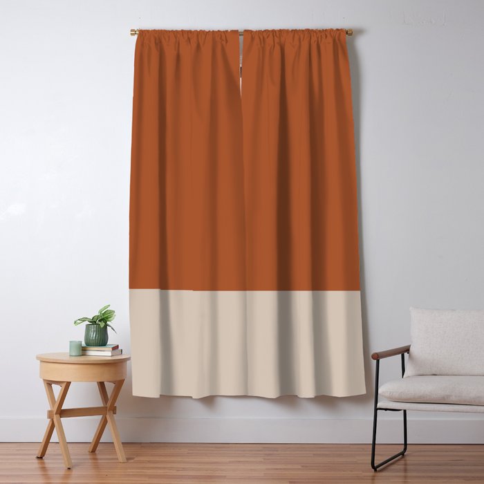 Minimalist Solid Color Block in Clay and Putty Window Curtain Gallery Image 1