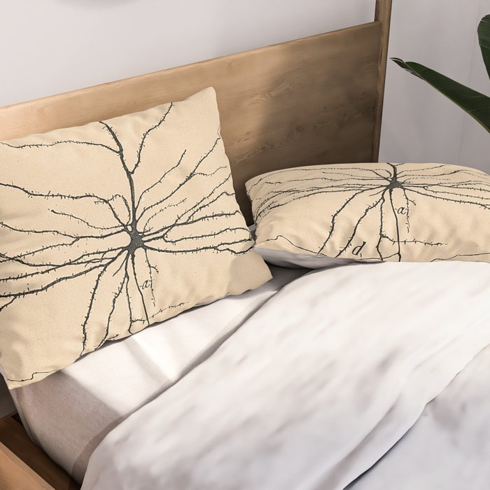 Santiago Ramon y Cajal Pyramida Neuron Drawing 1904 Pillow Sham Gallery Image 2