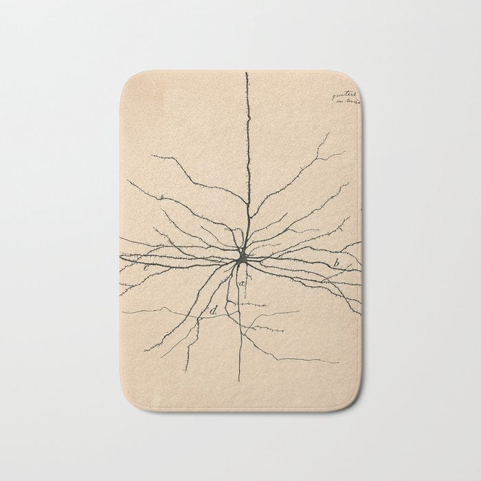 Santiago Ramon y Cajal Pyramida Neuron Drawing 1904 Bath Mat Gallery Image 1