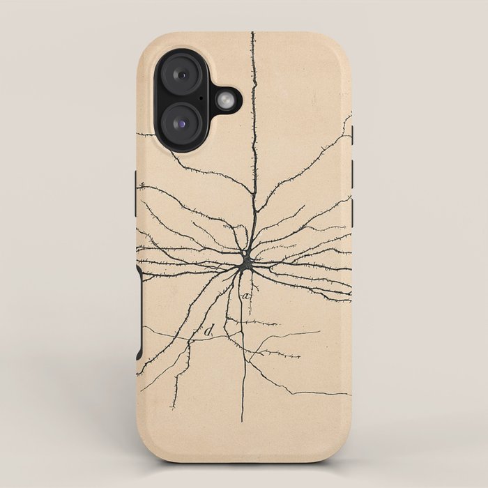 Santiago Ramon y Cajal Pyramida Neuron Drawing 1904 iPhone Case Gallery Image 1