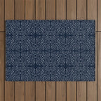 Celestial Stars Art, Indigo Blue, Boho Wall Art, Outdoor Rug Gallery Image 1