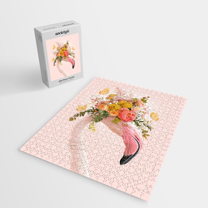 FLORAL FLAMINGO Jigsaw Puzzle Gallery Image 2