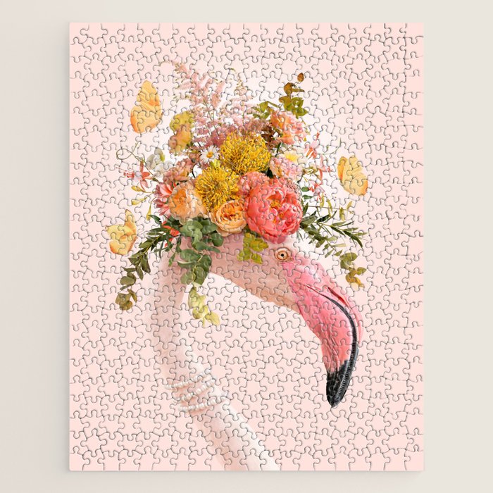 FLORAL FLAMINGO Jigsaw Puzzle Gallery Image 1