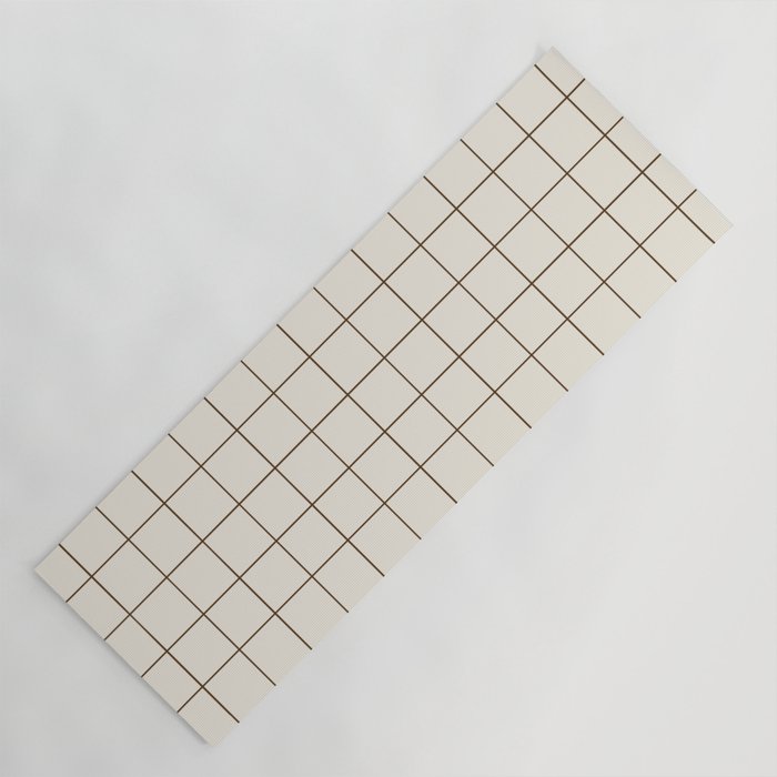 Grid (Cream/Chocolate) Yoga Mat Gallery Image 1