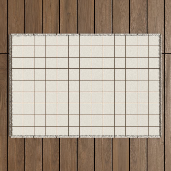 Grid (Cream/Chocolate) Outdoor Rug Gallery Image 1