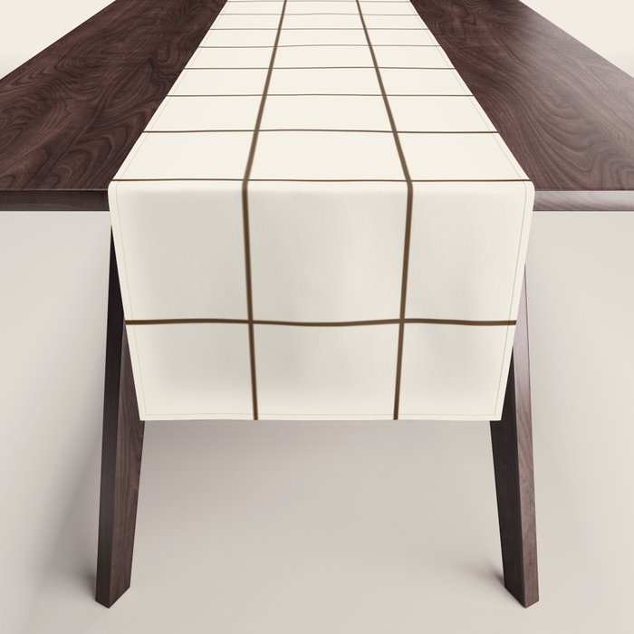 Grid (Cream/Chocolate) Table Runner Gallery Image 1