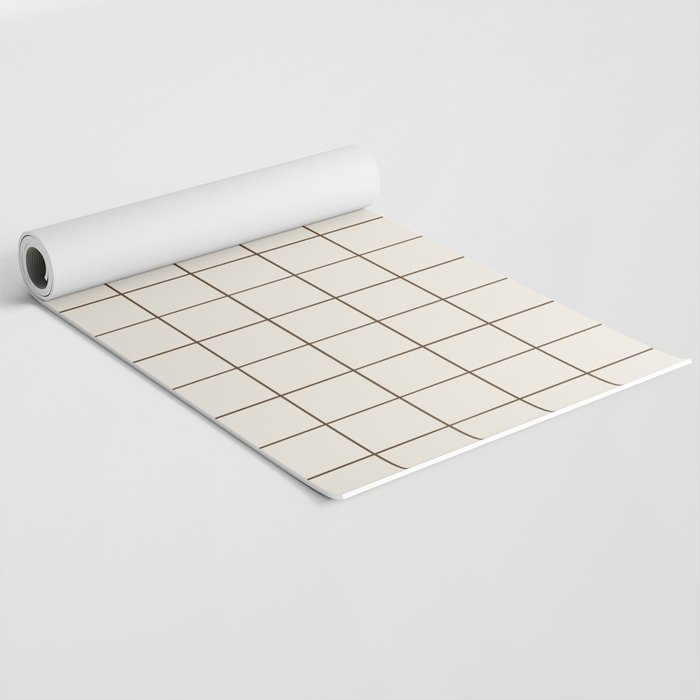 Grid (Cream/Chocolate) Yoga Mat Gallery Image 2