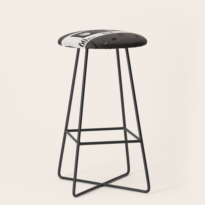 Cassette Tape Black And White #decor #society6 #buyart Stool Gallery Image 1