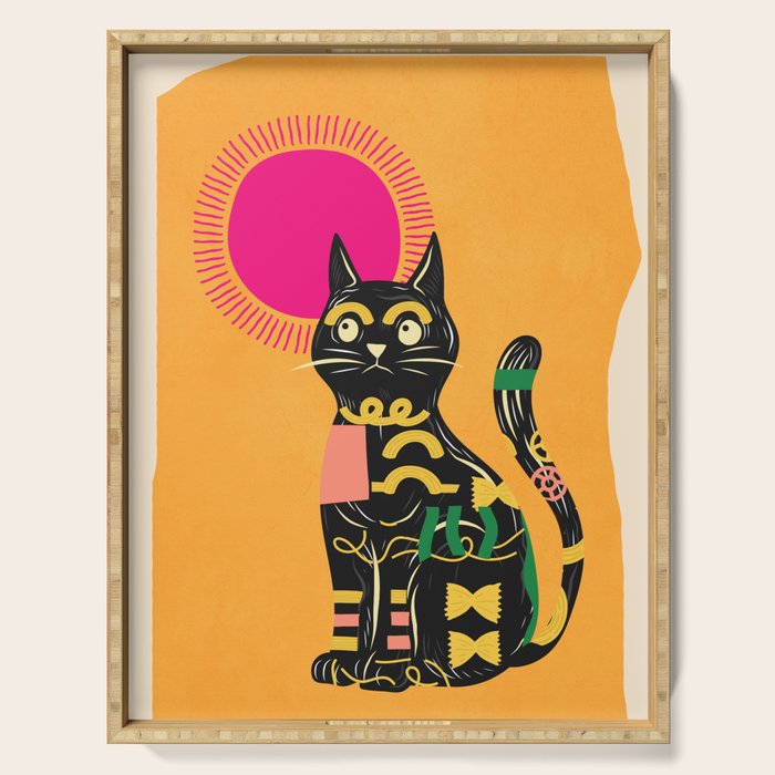 Very Happy Abstract Cat 4 Serving Tray Gallery Image 1