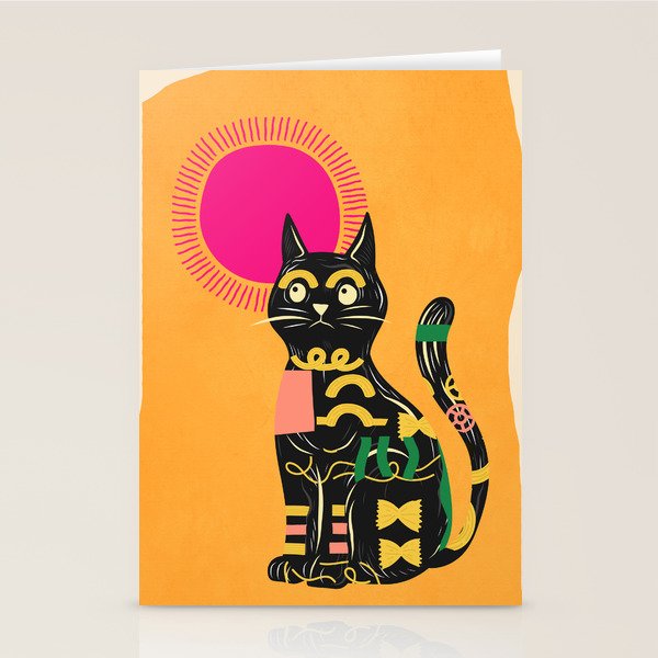 Very Happy Abstract Cat 4 Stationery Card Gallery Image 2
