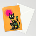 Very Happy Abstract Cat 4 Stationery Card Gallery Image 2