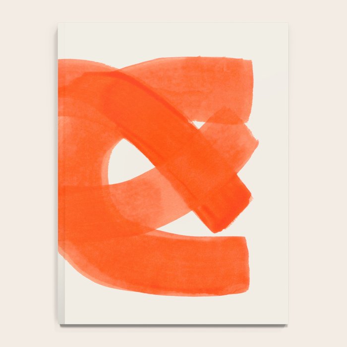 Mid Century Modern Abstract Painting Orange Watercolor Brush Strokes Notebook Gallery Image 4