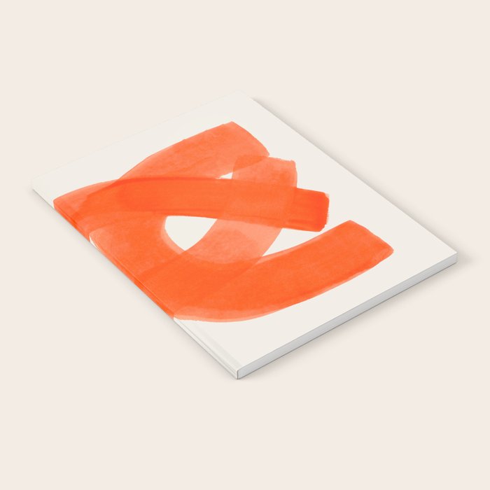 Mid Century Modern Abstract Painting Orange Watercolor Brush Strokes Notebook Gallery Image 2