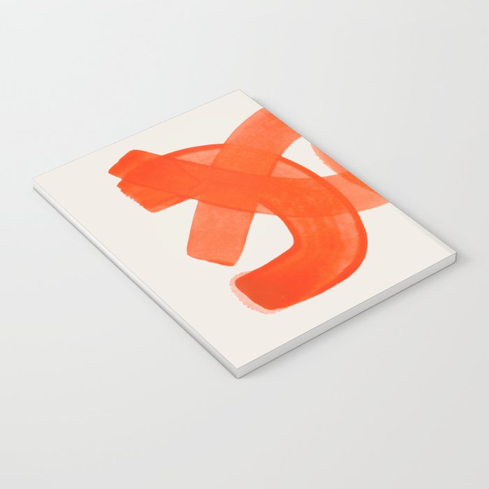Mid Century Modern Abstract Painting Orange Watercolor Brush Strokes Notebook Gallery Image 3