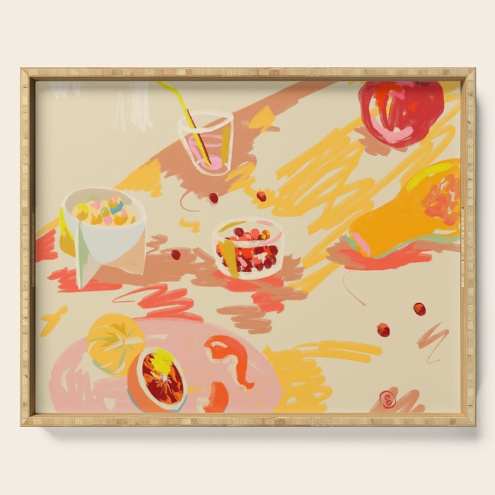 ORANGE AND PINK FRUIT Serving Tray Gallery Image 1