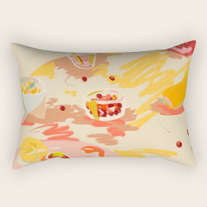 ORANGE AND PINK FRUIT Rectangular Pillow Gallery Image 1