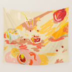 ORANGE AND PINK FRUIT Wall Tapestry Gallery Image 4
