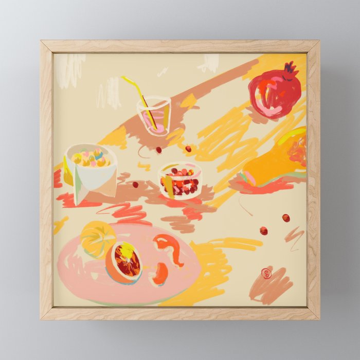 ORANGE AND PINK FRUIT Mini Art Print Gallery Image 1
