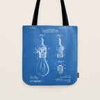 Light Bulb Patent - Designer Industrial Design Art - Blueprint Tote Bag Gallery Image 1