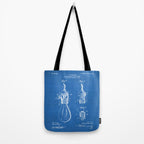 Light Bulb Patent - Designer Industrial Design Art - Blueprint Tote Bag Gallery Image 2