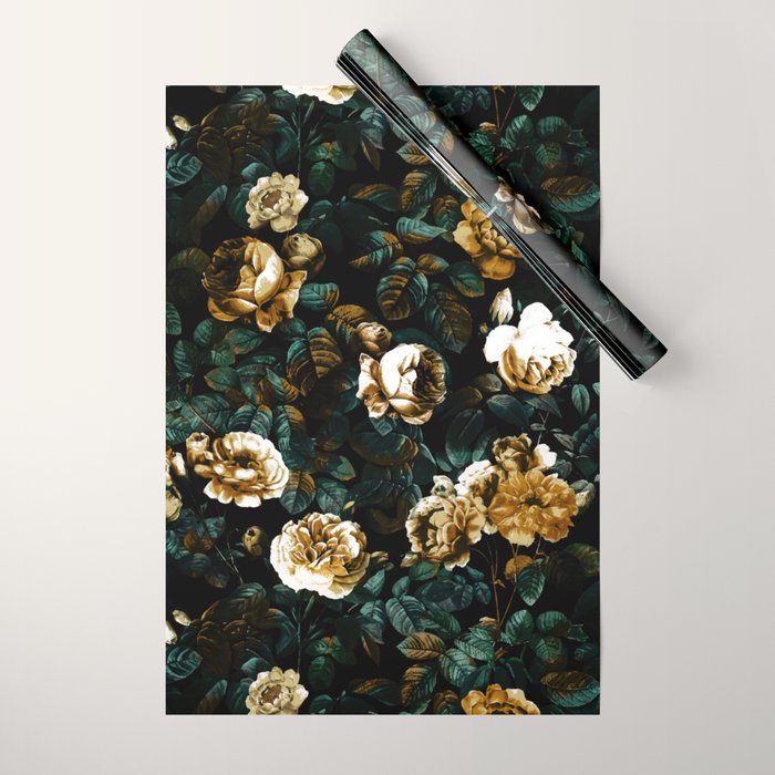 ROSE GARDEN - NIGHT Wrapping Paper Gallery Image 1