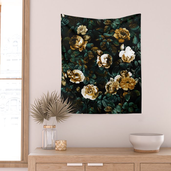 ROSE GARDEN - NIGHT Wall Tapestry Gallery Image 2